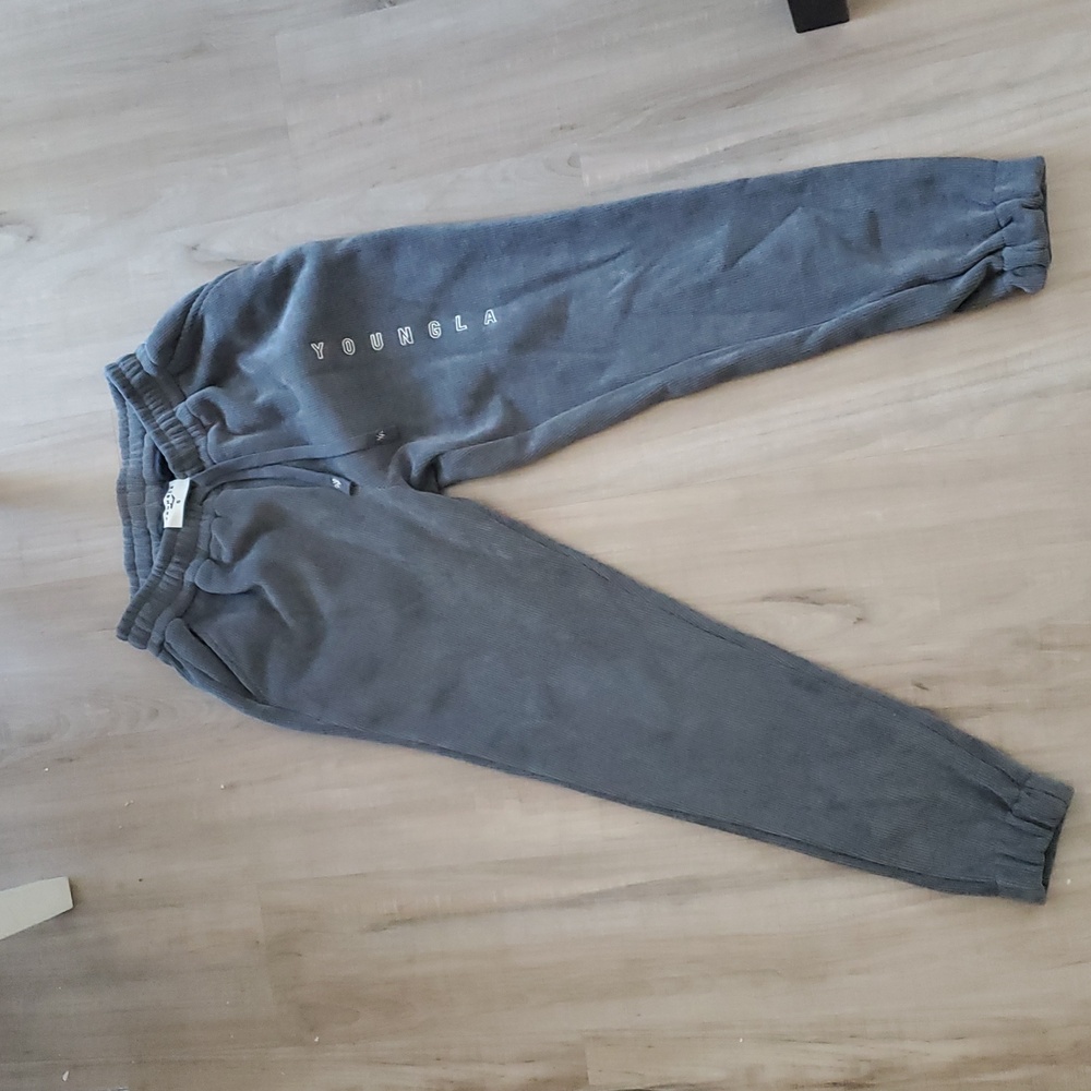 Gray/Olive YoungLA Teens Sweatpants with Logo